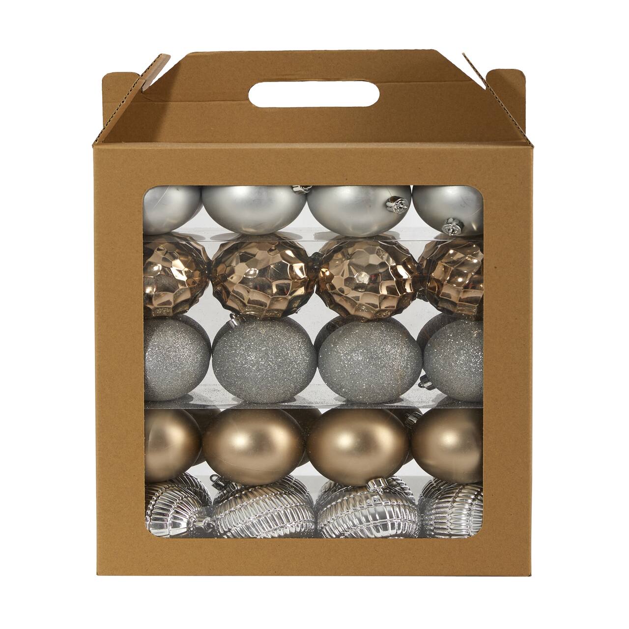 40ct. 3" Gold & Silver Shatterproof Ball Ornaments